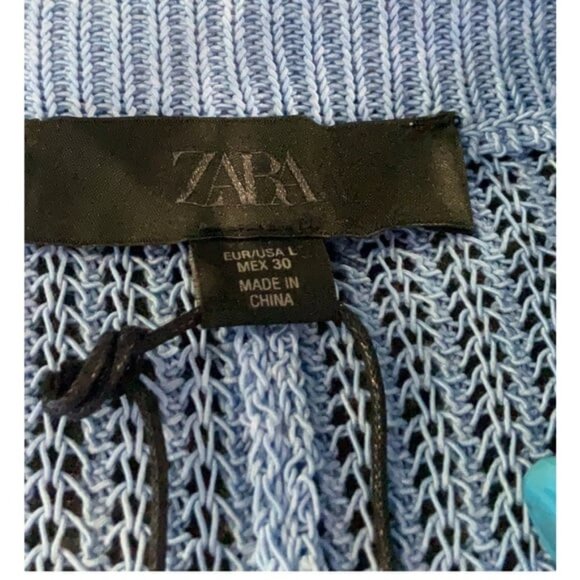 NWT Zara Blue & Pink Knit Tie String Shorts - Picture 7 of 8